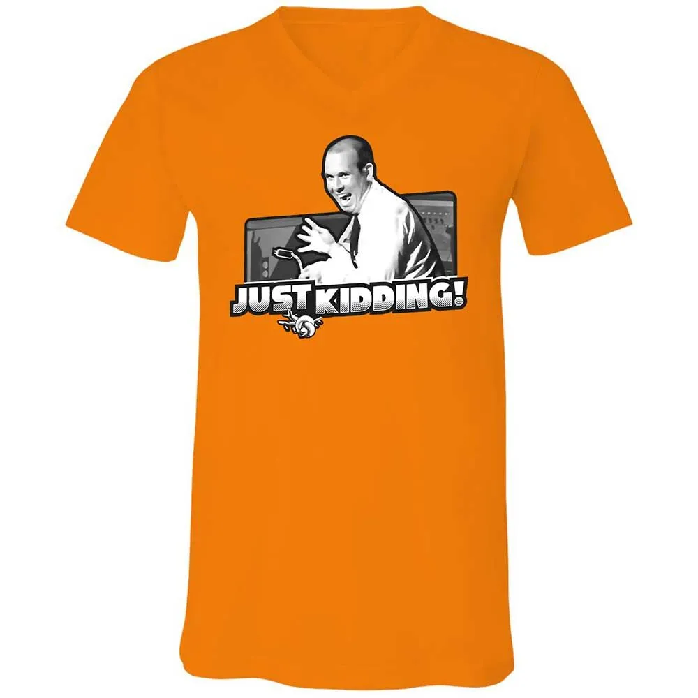 Unisex V-Neck T-Shirt - JZWFLF69 - Orange - 7