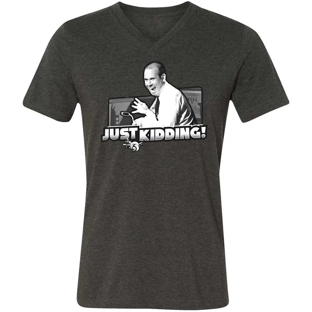 Unisex V-Neck T-Shirt - JZWFLF69 - Dark Grey Heather - 8