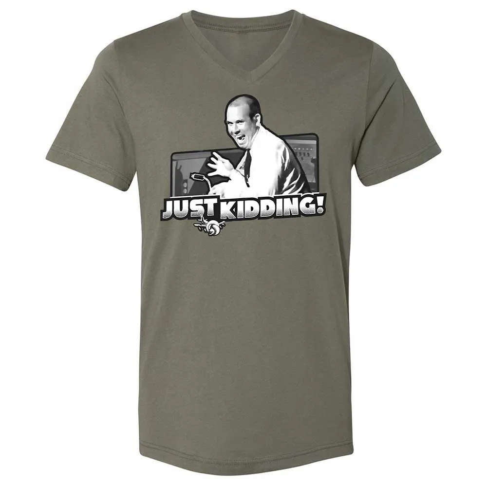 Unisex V-Neck T-Shirt - JZWFLF69 - Military Green - 15