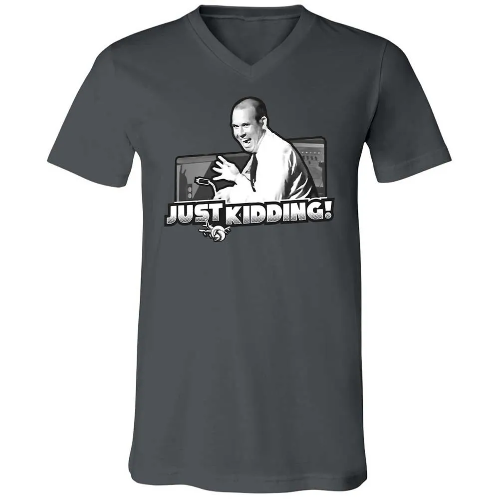 Unisex V-Neck T-Shirt - JZWFLF69 - Asphalt - 16