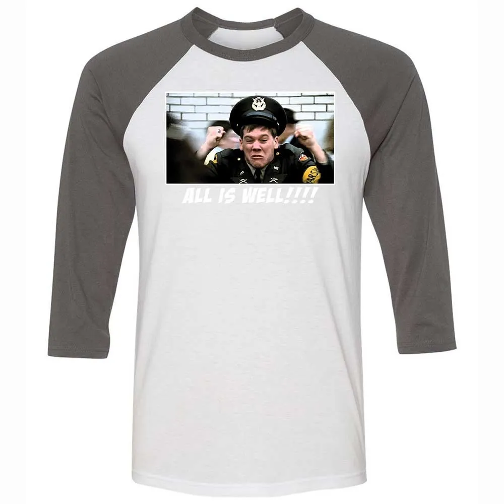 Unisex 3/4 Baseball Tee - ZE9NV7R1 - White/Asphalt - 2