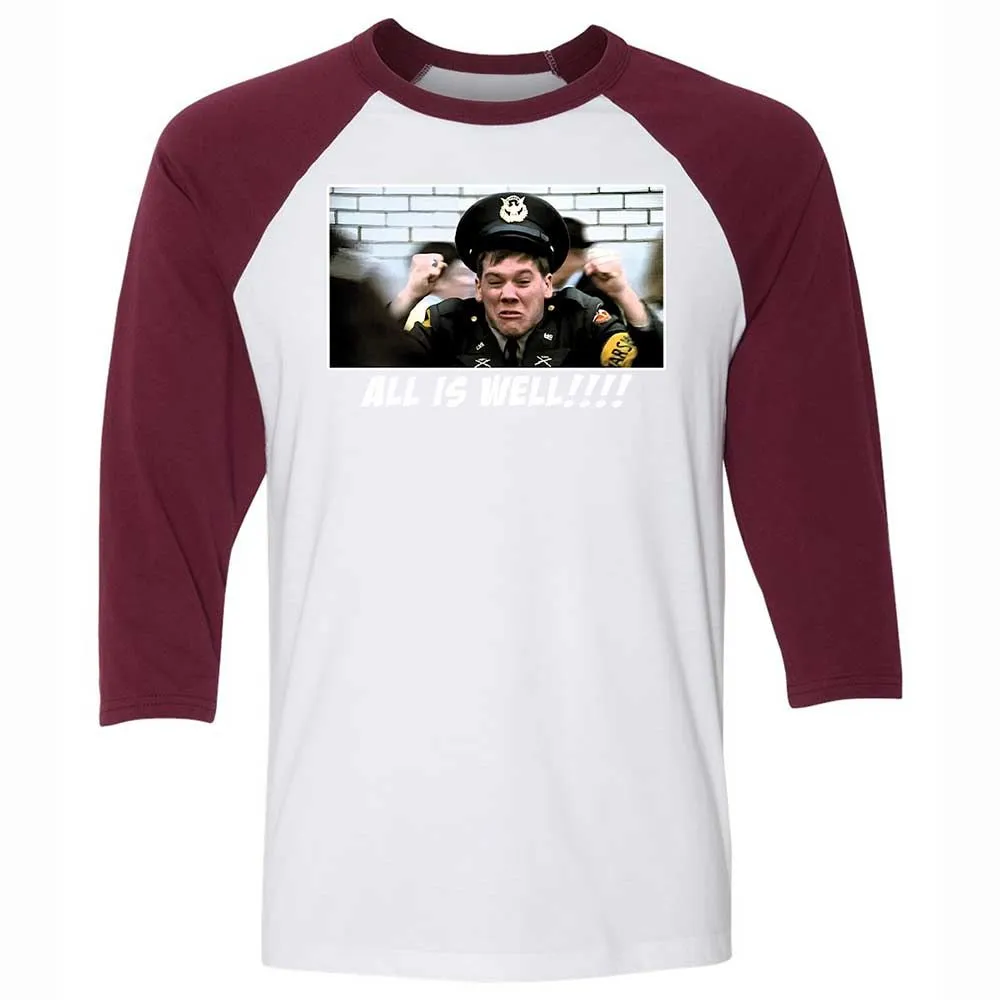 Unisex 3/4 Baseball Tee - ZE9NV7R1 - White/Maroon - 7