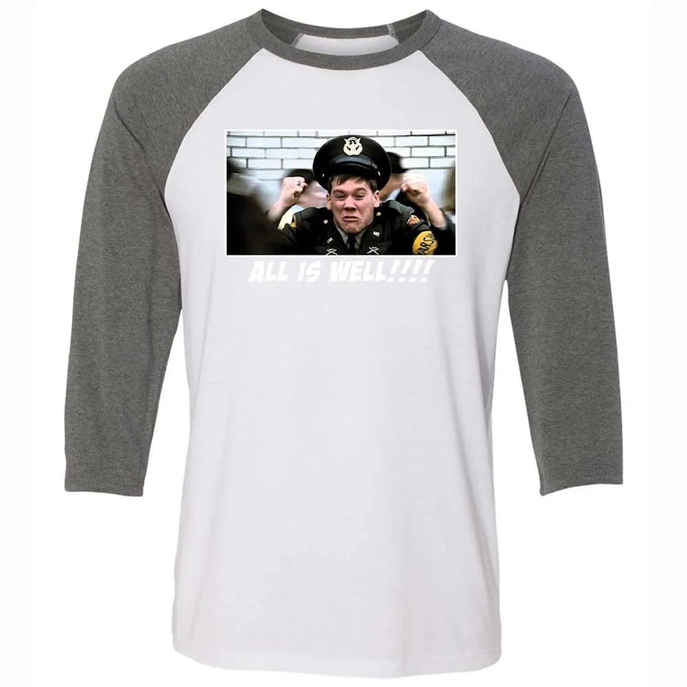 Unisex 3/4 Baseball Tee - ZE9NV7R1 - White/Deep Heather - 11