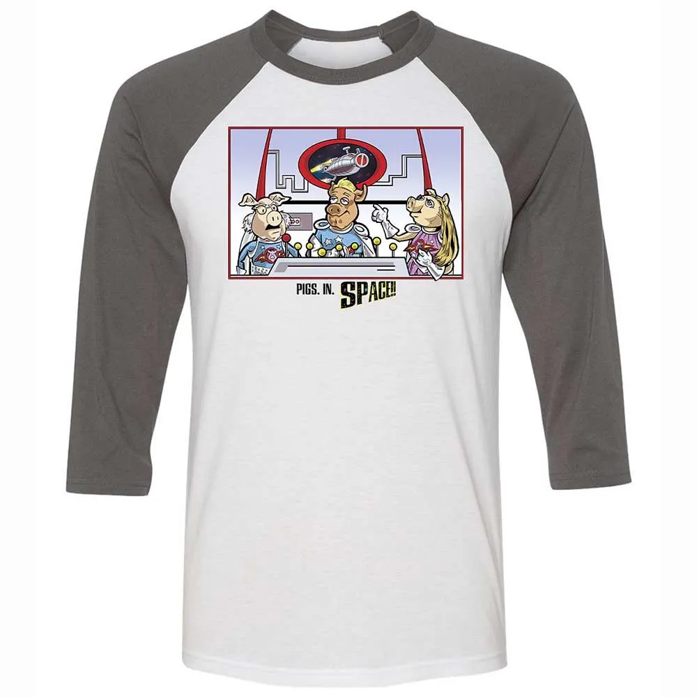 Unisex 3/4 Baseball Tee - 2SG4WK1M - White/Asphalt - 2
