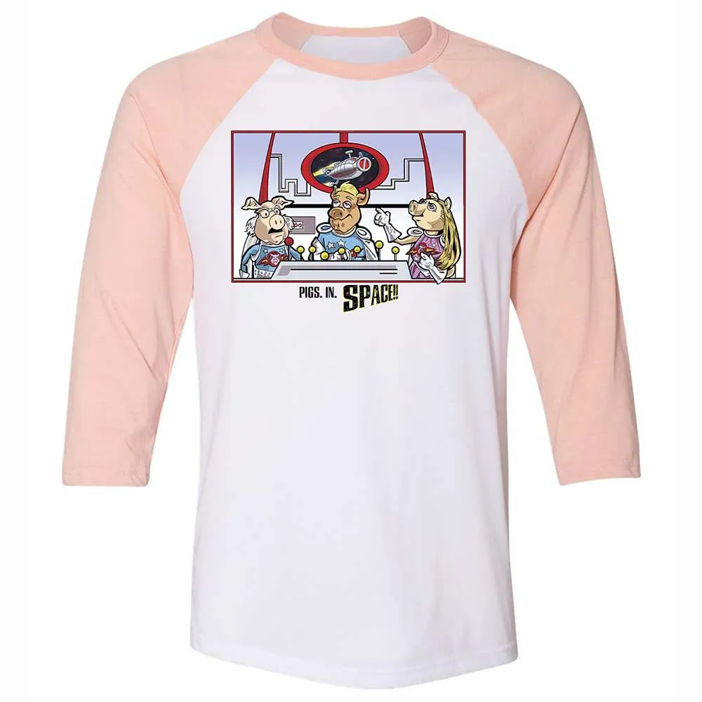 Unisex 3/4 Baseball Tee - 2SG4WK1M - White/Heather Peach - 5