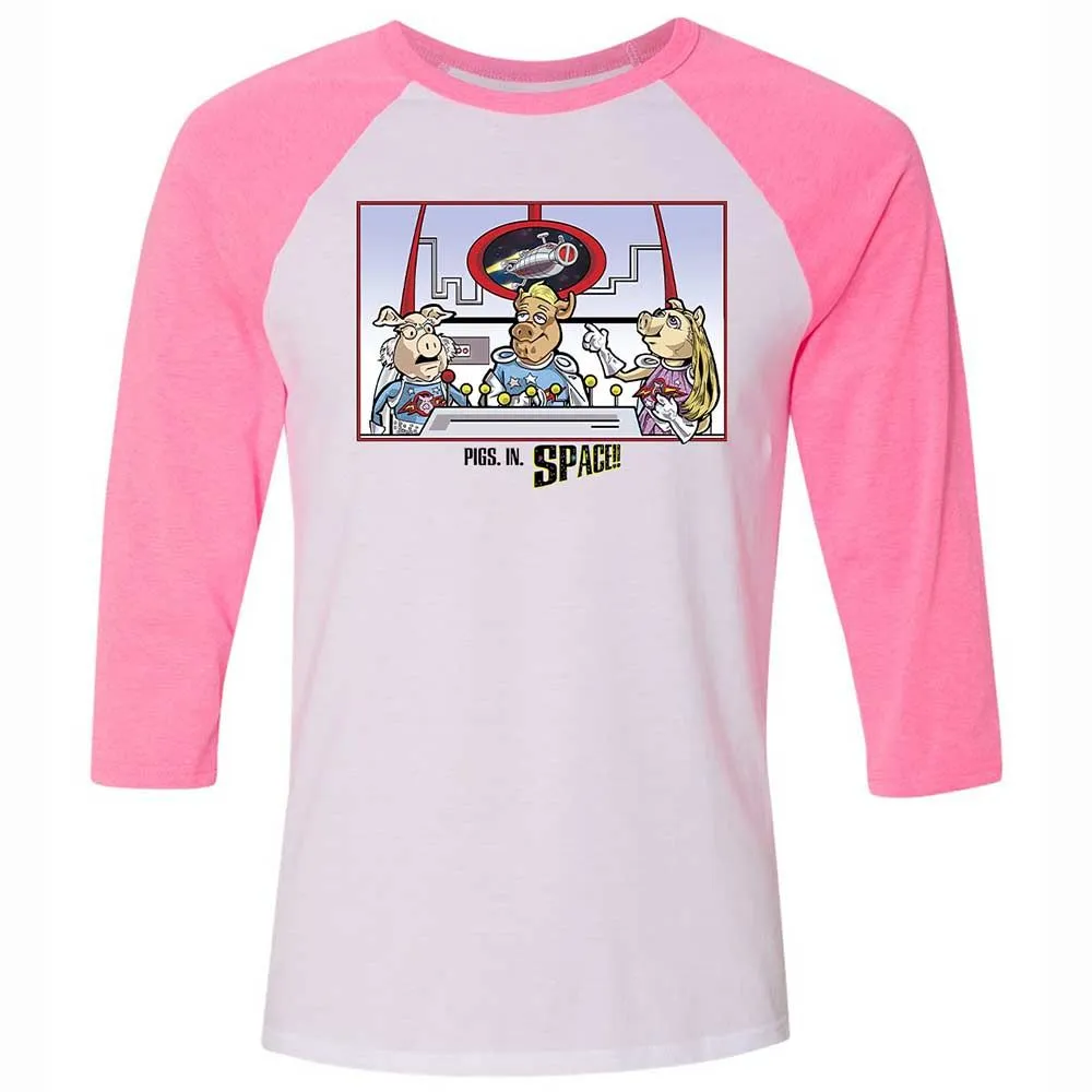 Unisex 3/4 Baseball Tee - 2SG4WK1M - White/Neon Pink - 12
