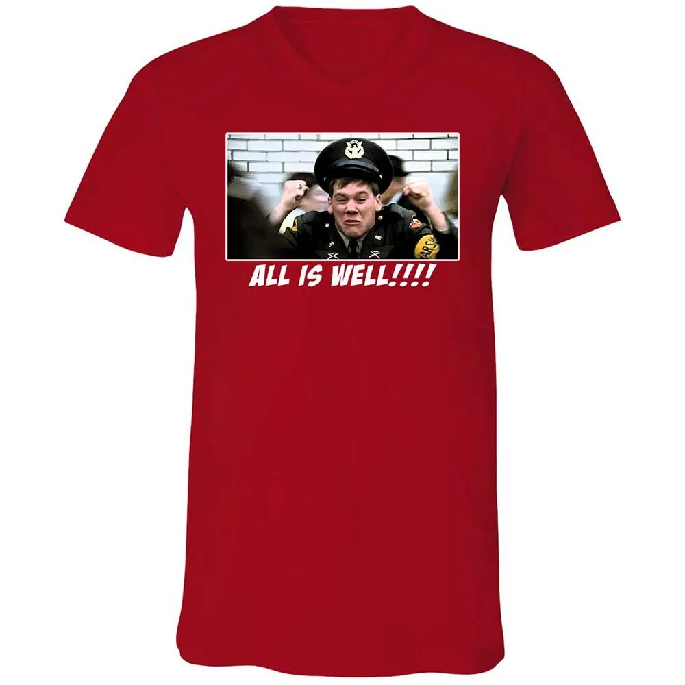 Unisex V-Neck T-Shirt - Q6XM7DZE - Red - 6