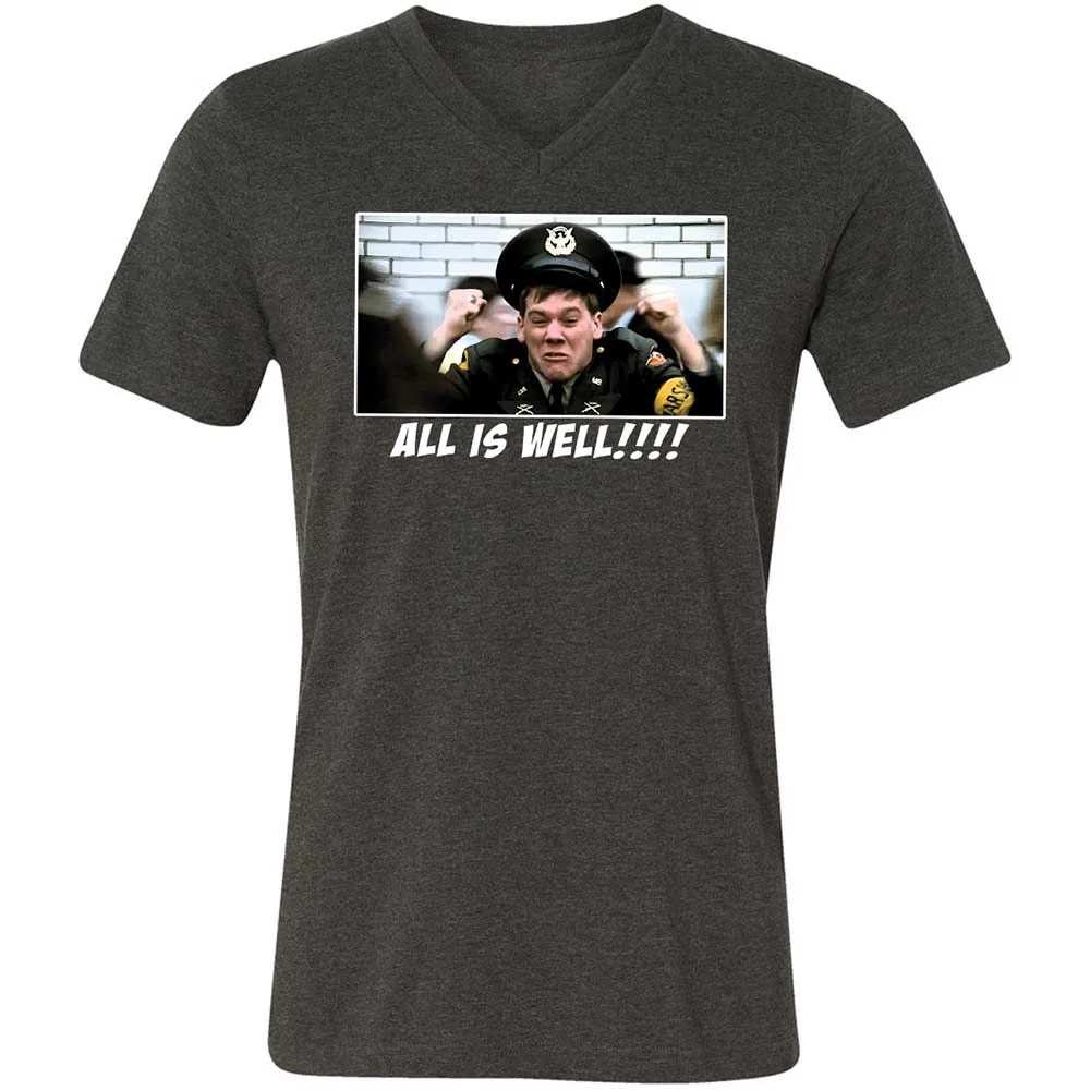 Unisex V-Neck T-Shirt - Q6XM7DZE - Dark Grey Heather - 9