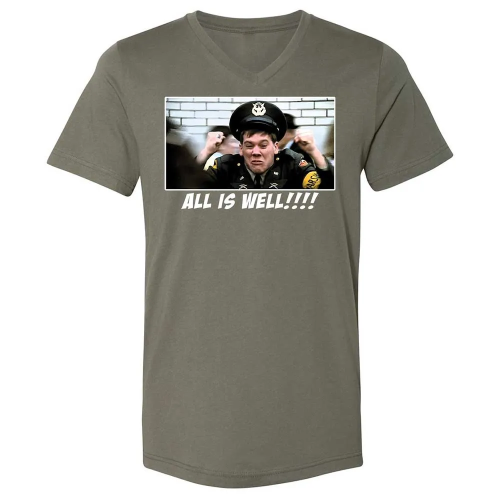 Unisex V-Neck T-Shirt - Q6XM7DZE - Military Green - 11