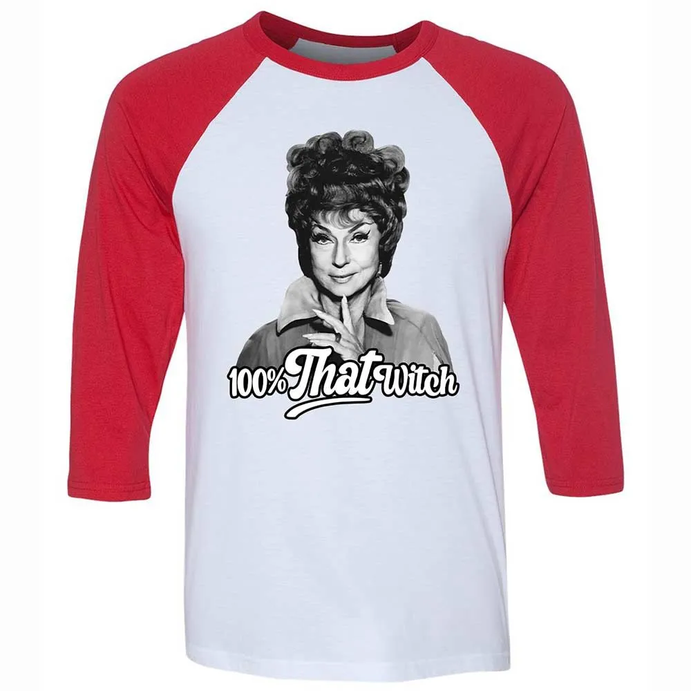 Unisex 3/4 Baseball Tee - 12CLRZ5X - White/Red - 9