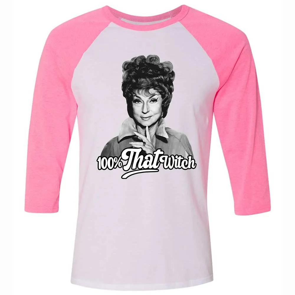 Unisex 3/4 Baseball Tee - 12CLRZ5X - White/Neon Pink - 12