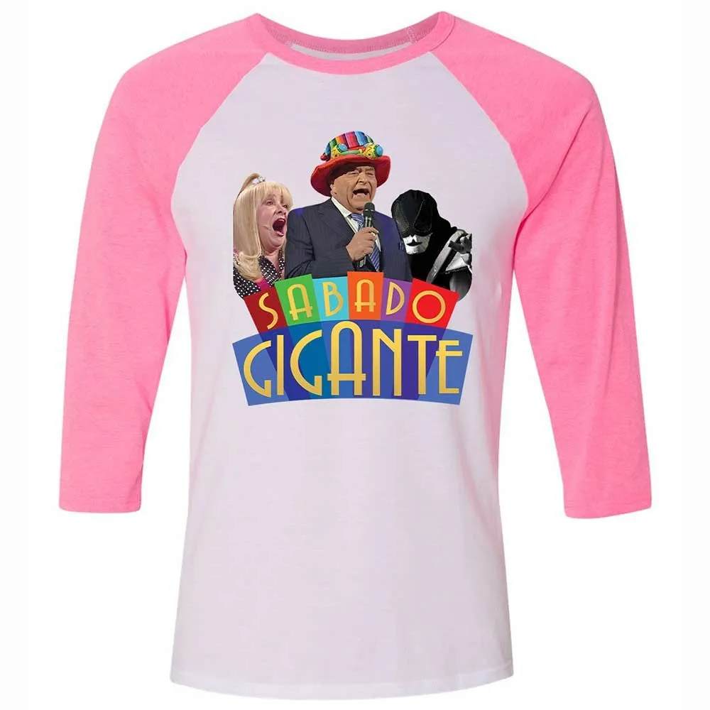 Unisex 3/4 Baseball Tee - TGPRZWYY - White/Neon Pink - 12
