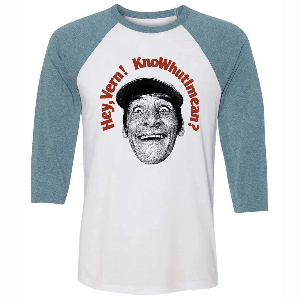 Unisex 3/4 Baseball Tee - XXH5D2YU - White/Denim - 3