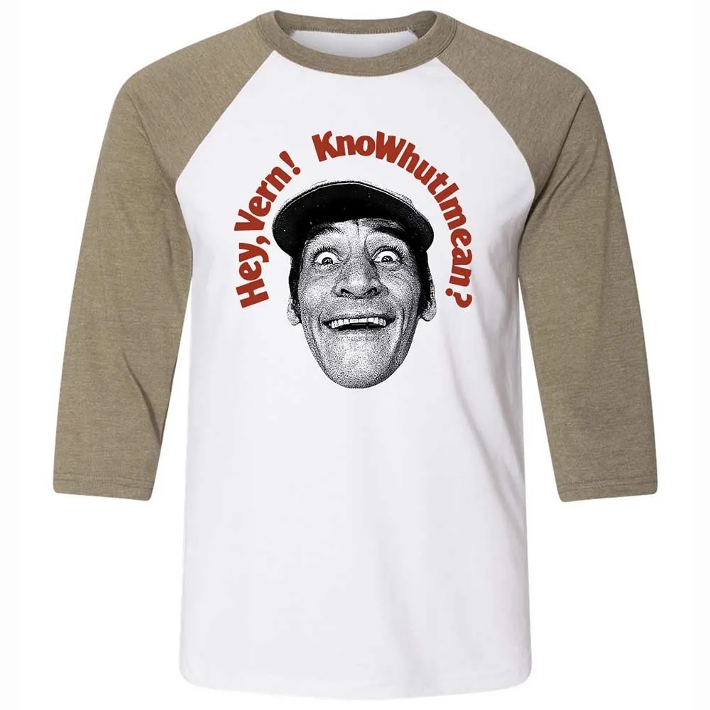 Unisex 3/4 Baseball Tee - XXH5D2YU - White/Heather Olive - 4