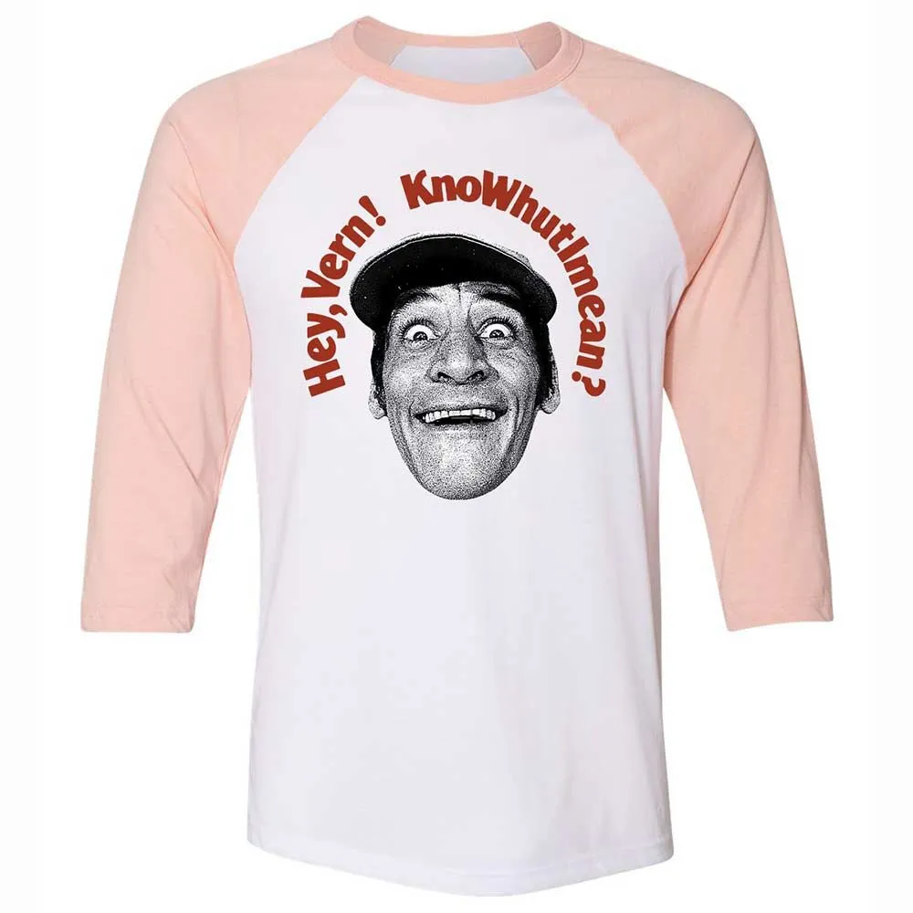 Unisex 3/4 Baseball Tee - XXH5D2YU - White/Heather Peach - 5