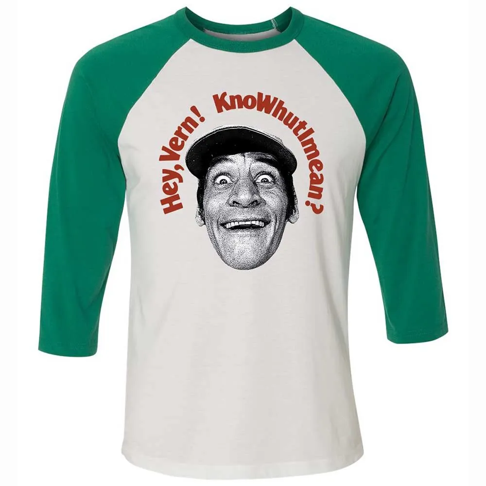 Unisex 3/4 Baseball Tee - XXH5D2YU - White/Kelly - 6