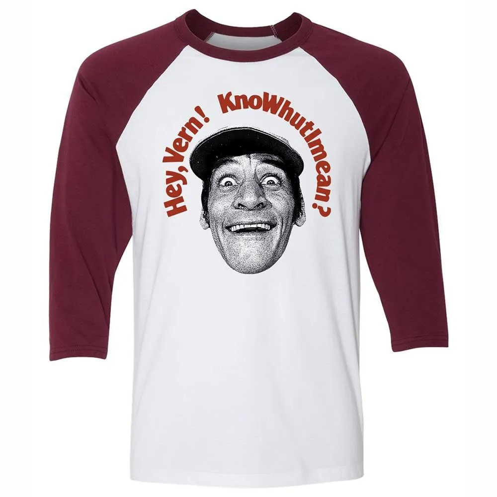 Unisex 3/4 Baseball Tee - XXH5D2YU - White/Maroon - 7