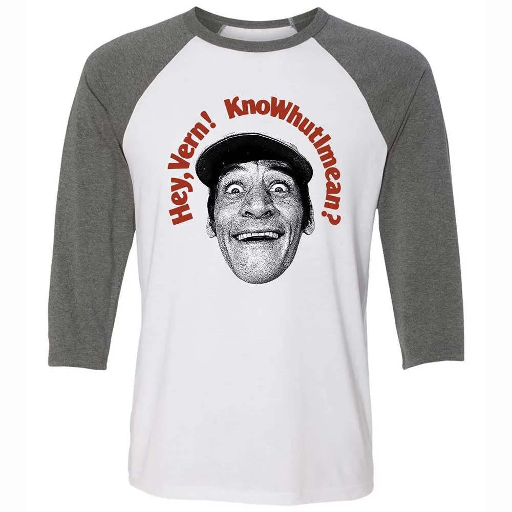 Unisex 3/4 Baseball Tee - XXH5D2YU - White/Deep Heather - 11