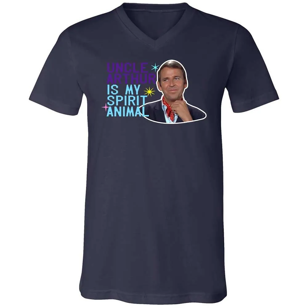 Unisex V-Neck T-Shirt - QBVG3XTZ - Navy - 2