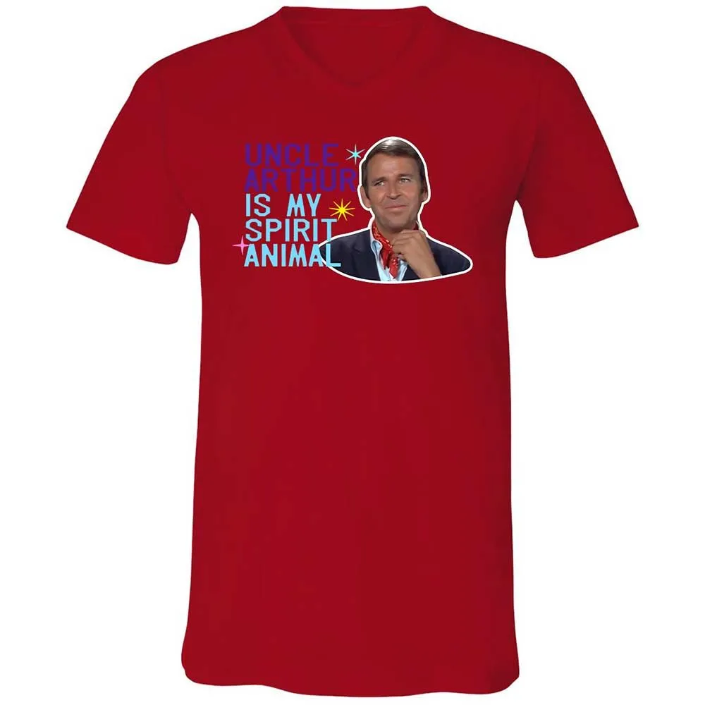 Unisex V-Neck T-Shirt - QBVG3XTZ - Red - 6