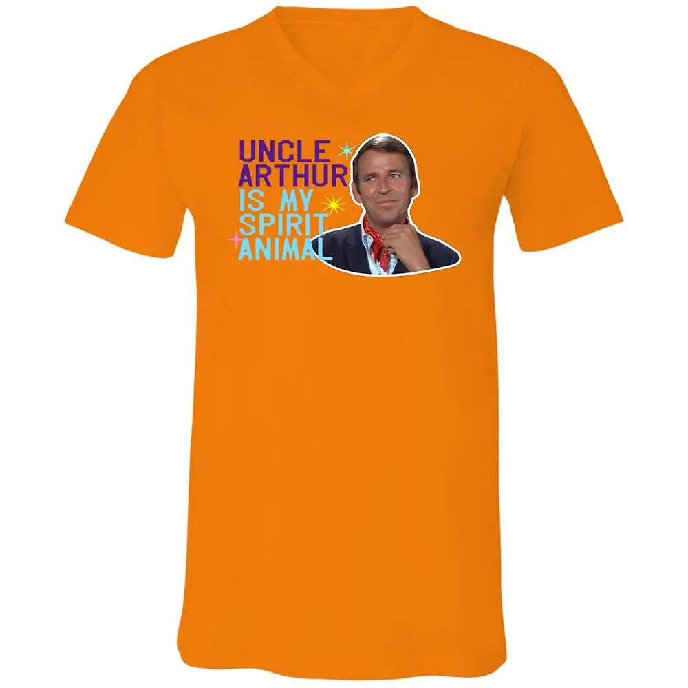 Unisex V-Neck T-Shirt - QBVG3XTZ - Orange - 12