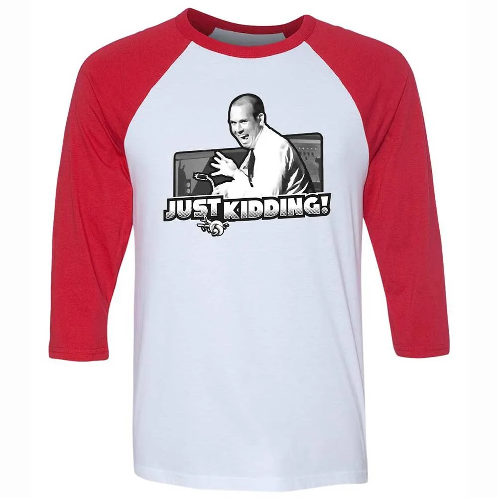 Unisex 3/4 Baseball Tee - WBJSX8QG - White/Red - 9