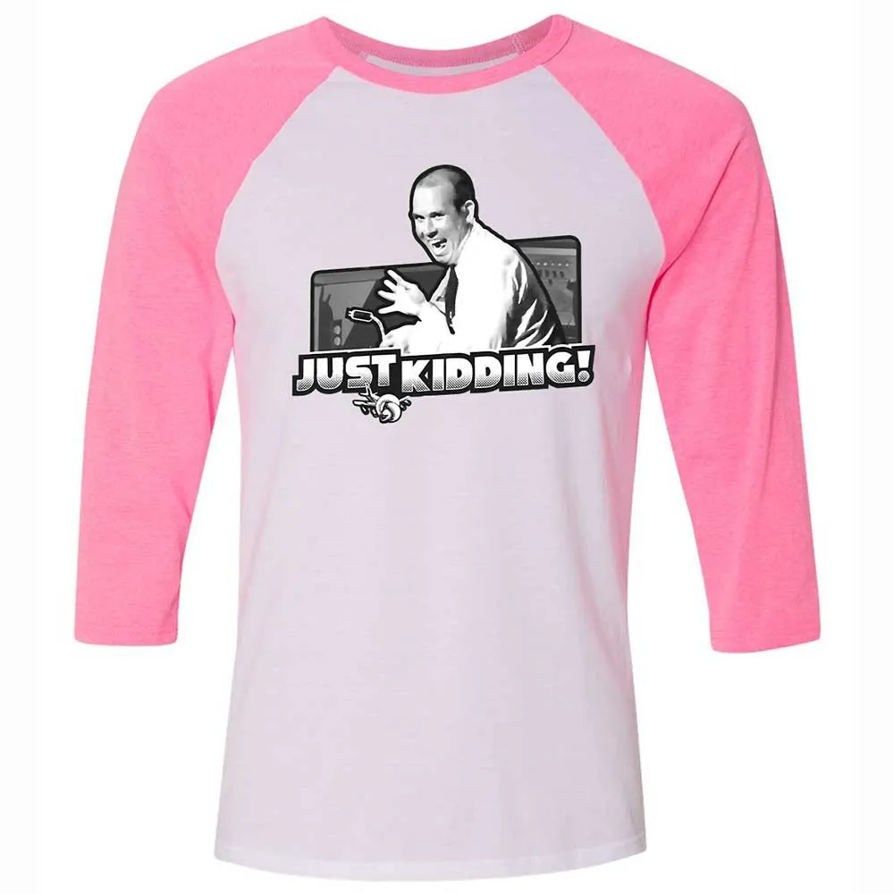 Unisex 3/4 Baseball Tee - WBJSX8QG - White/Neon Pink - 12