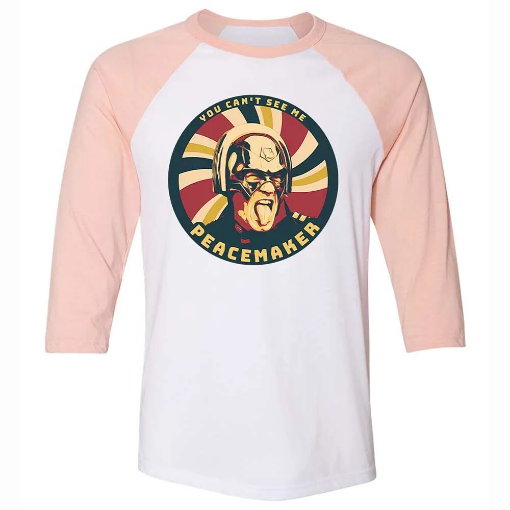 Unisex 3/4 Baseball Tee - X81EBWEV - White/Heather Peach - 5