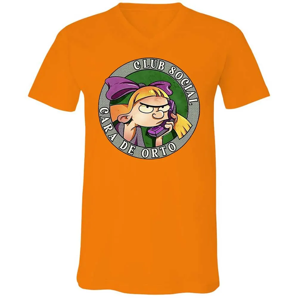 Unisex V-Neck T-Shirt - 359HZ5WF - Orange - 7