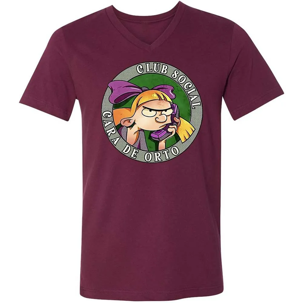 Unisex V-Neck T-Shirt - 359HZ5WF - Maroon - 14