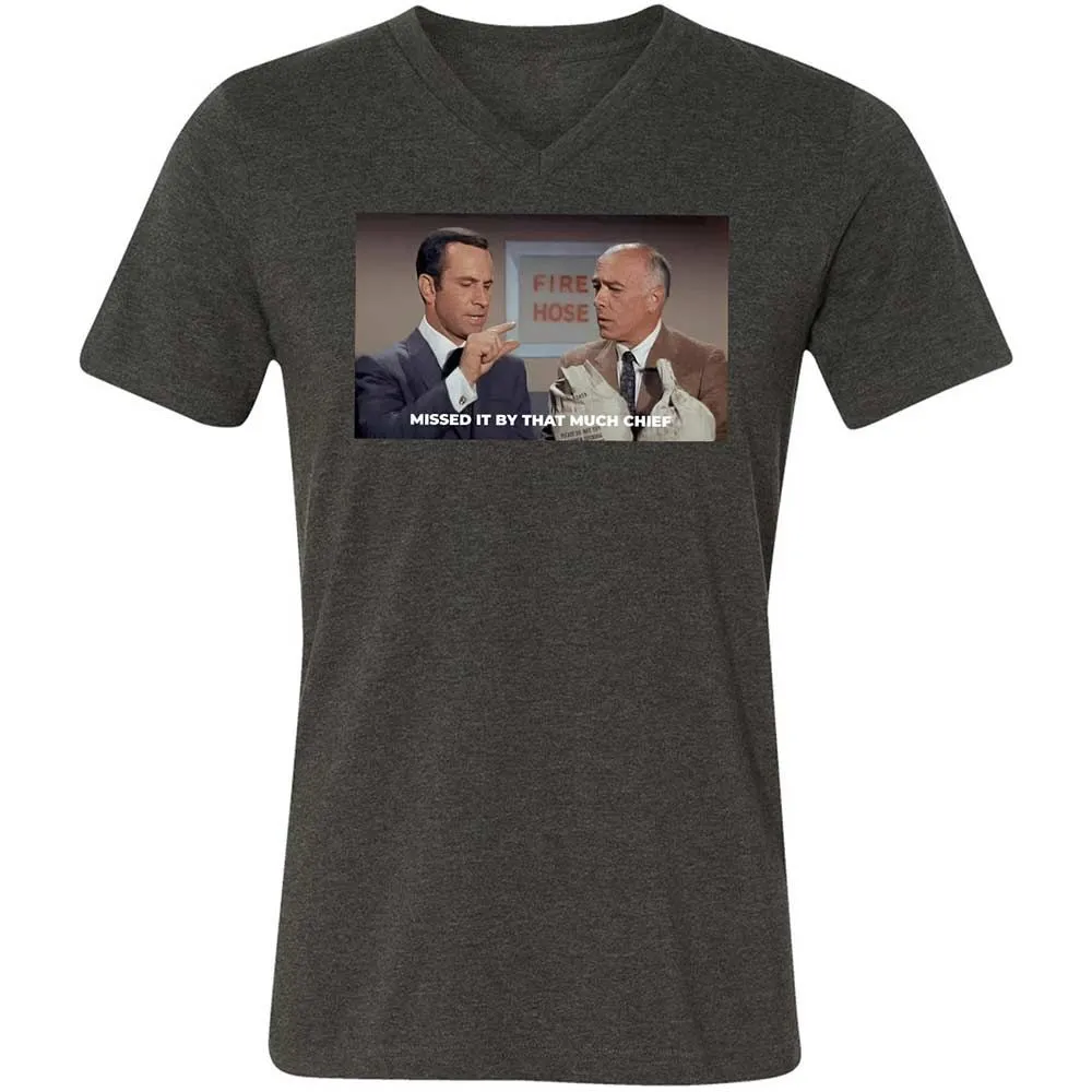 Unisex V-Neck T-Shirt - 5114RHL7 - Dark Grey Heather - 8