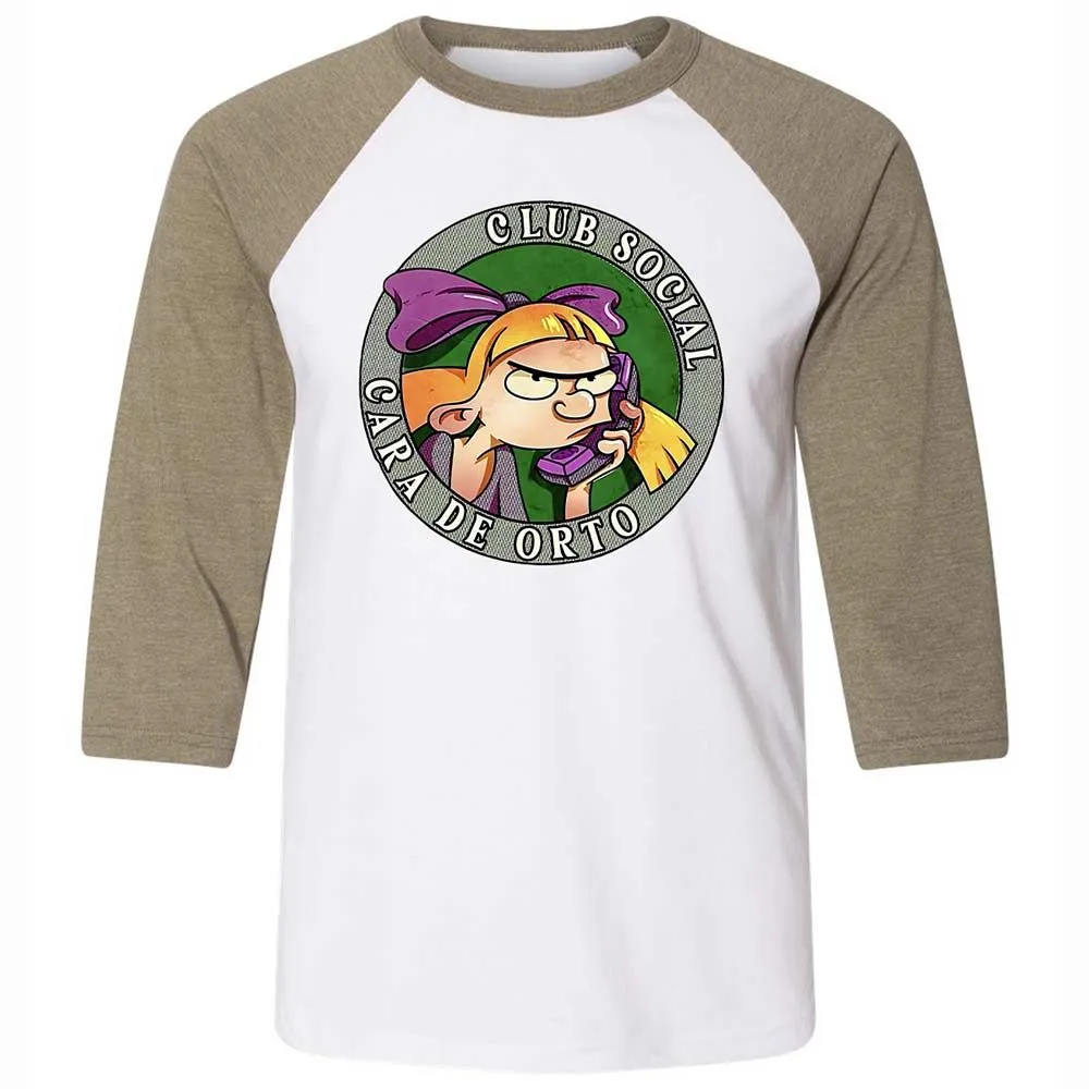Unisex 3/4 Baseball Tee - H9A22KG1 - White/Heather Olive - 4