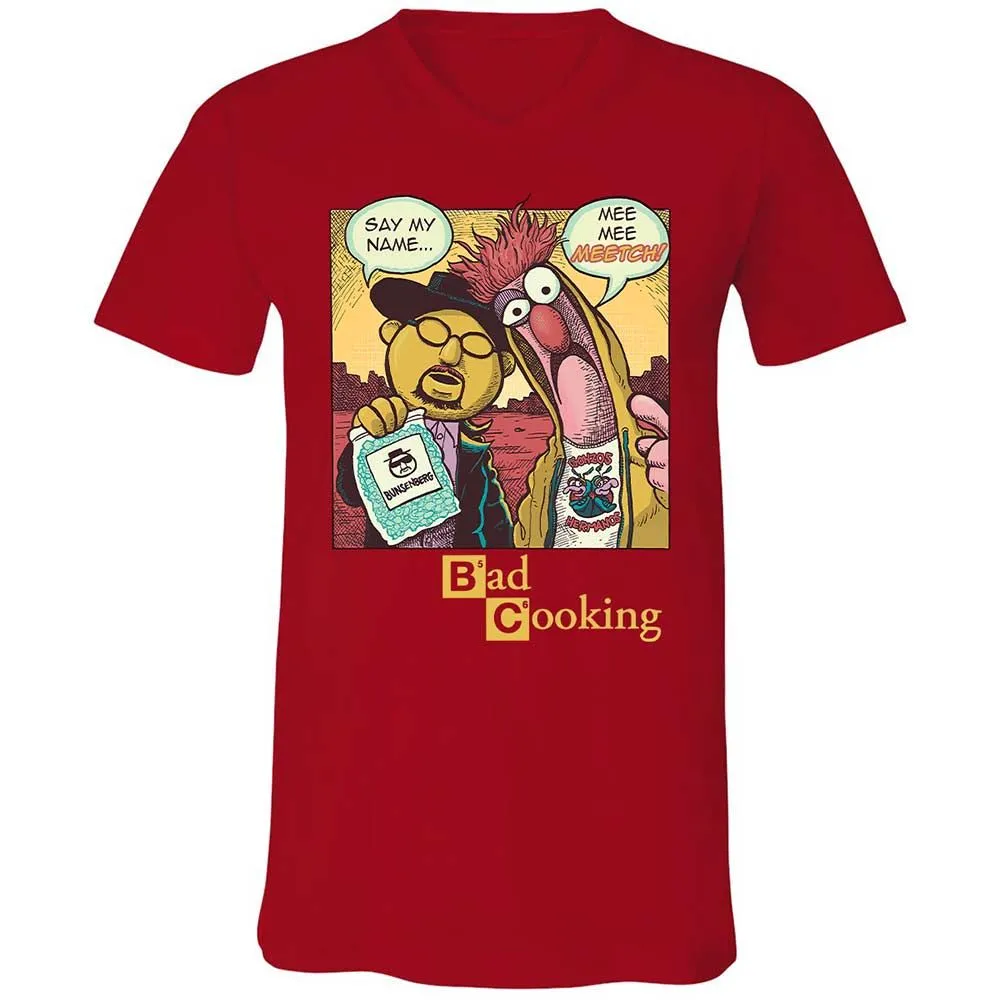 Unisex V-Neck T-Shirt - S8NCHHR7 - Red - 5