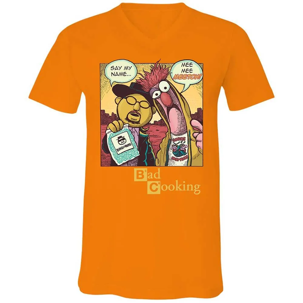 Unisex V-Neck T-Shirt - S8NCHHR7 - Orange - 7