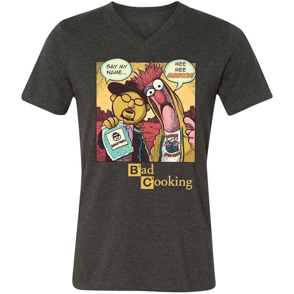 Unisex V-Neck T-Shirt - S8NCHHR7 - Dark Grey Heather - 8