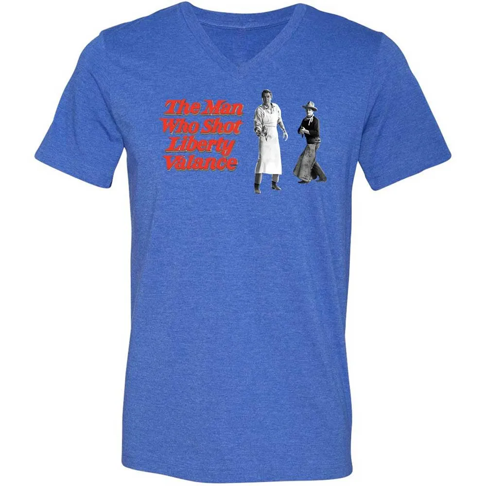 Unisex V-Neck T-Shirt - ZPTVDD4X - Heather True Royal - 4