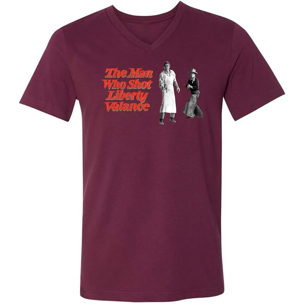 Unisex V-Neck T-Shirt - ZPTVDD4X - Maroon - 14