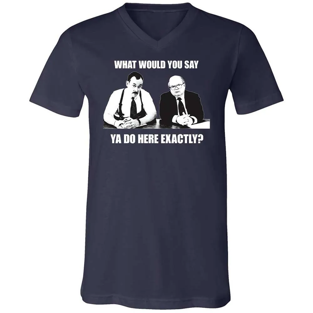 Unisex V-Neck T-Shirt - LJAEUEBJ - Navy - 2
