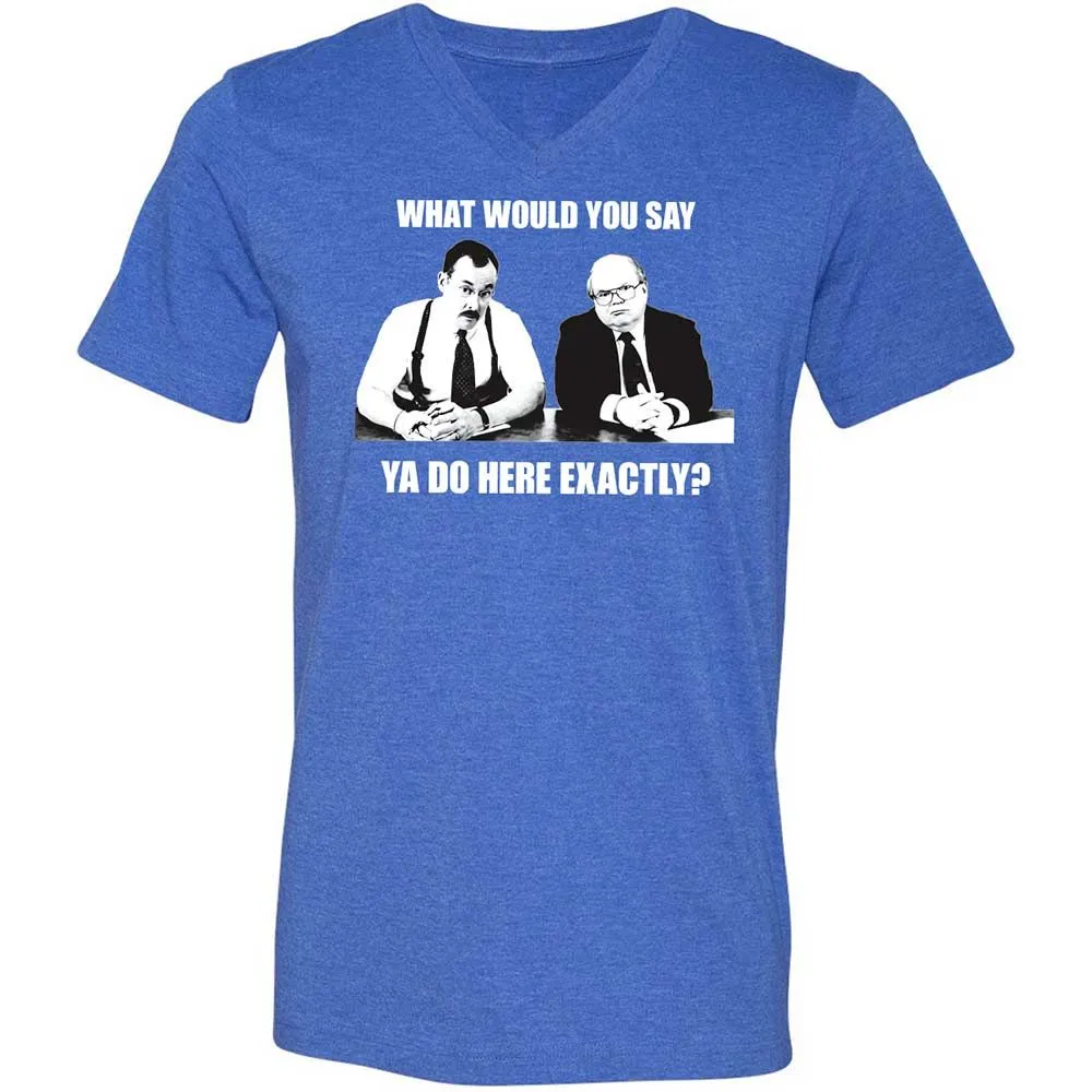 Unisex V-Neck T-Shirt - LJAEUEBJ - Heather True Royal - 5