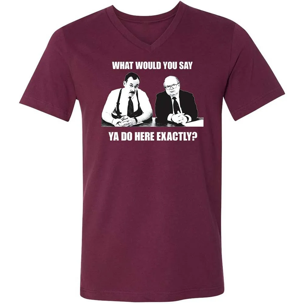 Unisex V-Neck T-Shirt - LJAEUEBJ - Maroon - 8