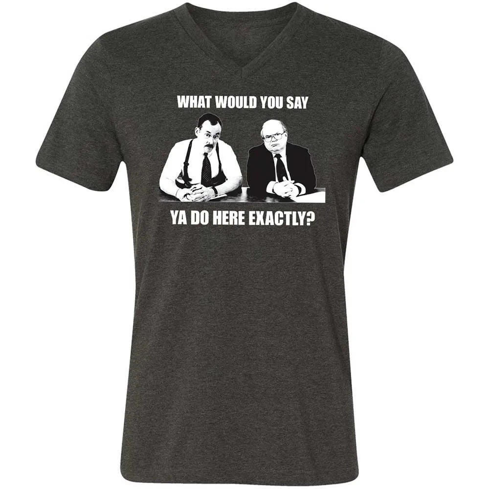 Unisex V-Neck T-Shirt - LJAEUEBJ - Dark Grey Heather - 9