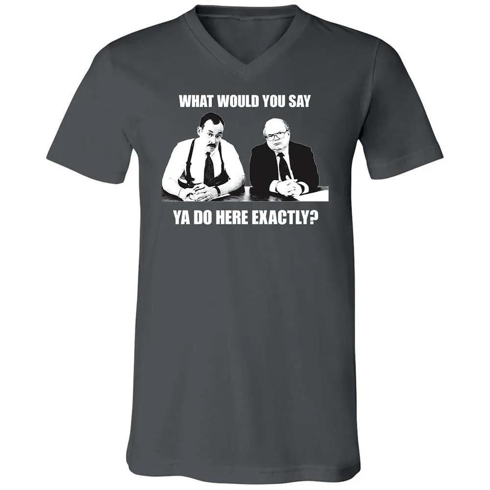 Unisex V-Neck T-Shirt - LJAEUEBJ - Asphalt - 13