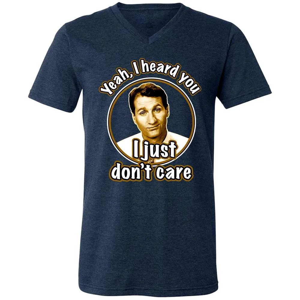 Unisex V-Neck T-Shirt - QQF6A3GS - Heather Navy - 3