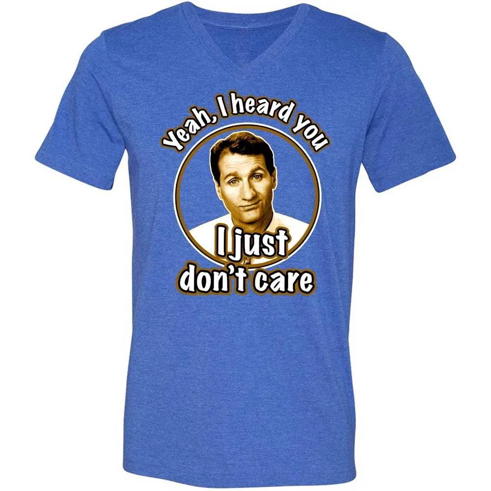 Unisex V-Neck T-Shirt - QQF6A3GS - Heather True Royal - 5