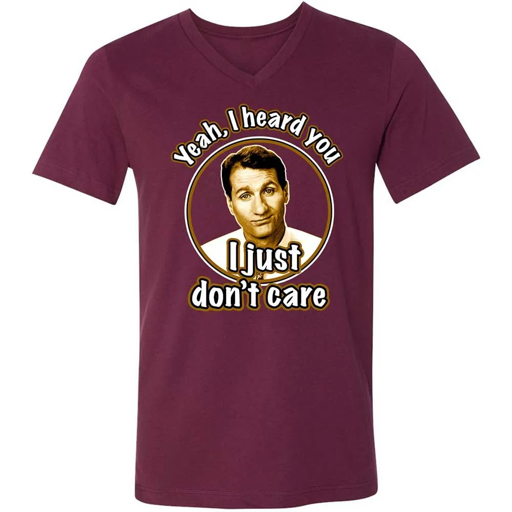 Unisex V-Neck T-Shirt - QQF6A3GS - Maroon - 8