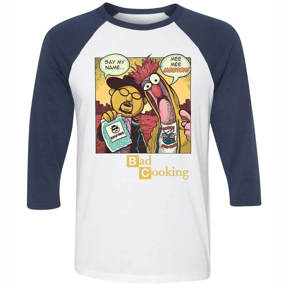 Unisex 3/4 Baseball Tee - EME9XMF1 - White/Navy - 8