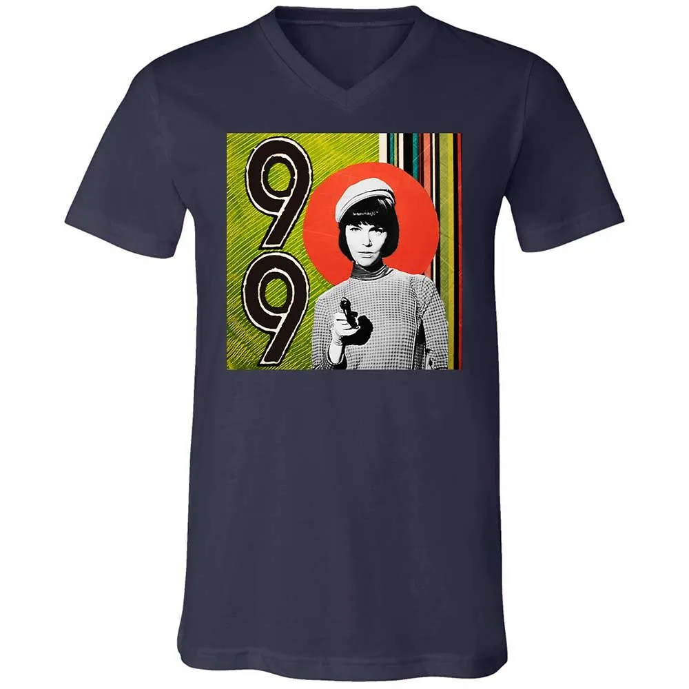 Unisex V-Neck T-Shirt - 4BJL6VHZ - Navy - 2