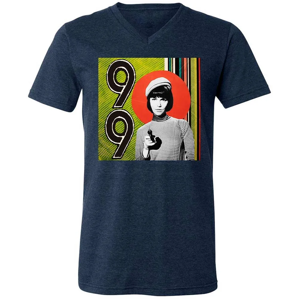 Unisex V-Neck T-Shirt - 4BJL6VHZ - Heather Navy - 3