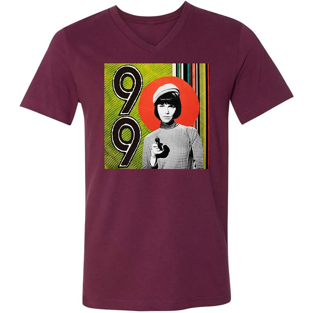 Unisex V-Neck T-Shirt - 4BJL6VHZ - Maroon - 8