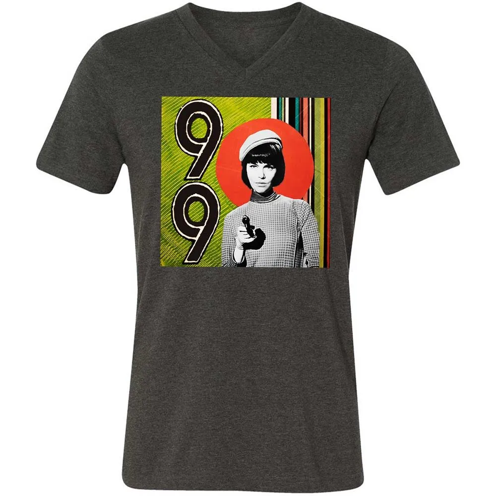 Unisex V-Neck T-Shirt - 4BJL6VHZ - Dark Grey Heather - 9